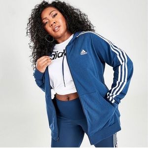 NWT $120 adidas essentials 3-stripes full zippered hoodie!